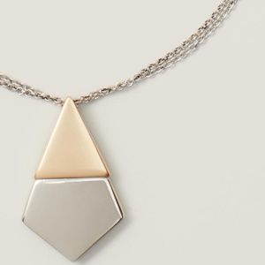 Ann Taylor LOFT Mixed Metals Pendant Necklace NWT 35